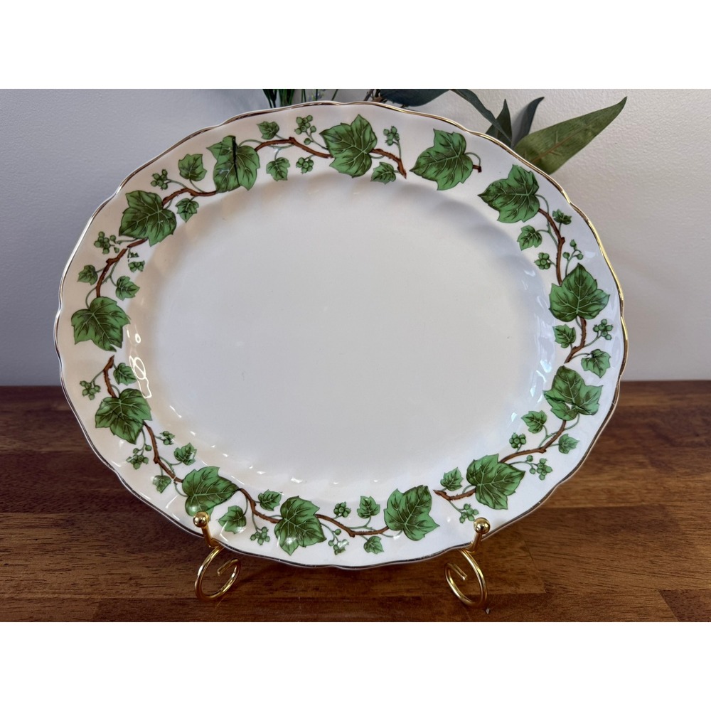 Johnson Bros Sovereign Potters Bathurst Ivy Platter England Vintage Green Vine